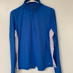 Blue and White Long Sleeve Pullover